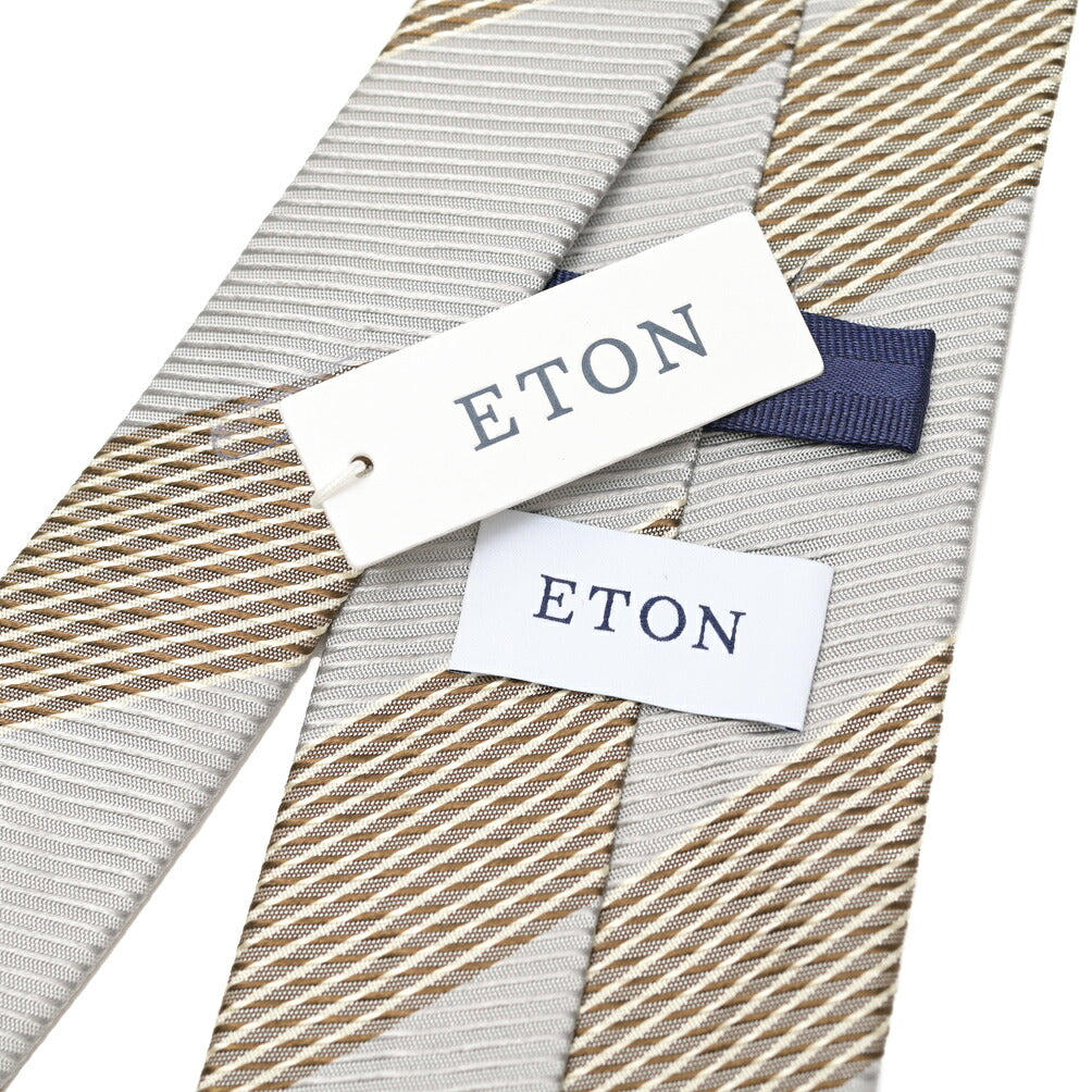 ETON シルク100% レジメンタル柄ネクタイ