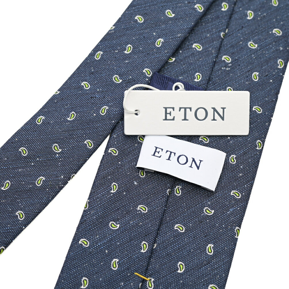 SALE|ETON リネン混シルク ペイズリー柄ネクタイ