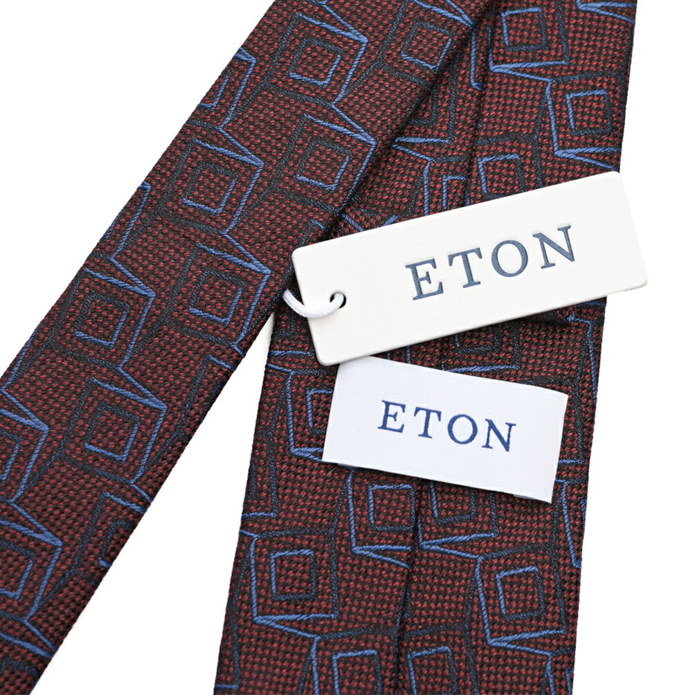 SALE|ETON ウール混シルク 幾何柄ネクタイ