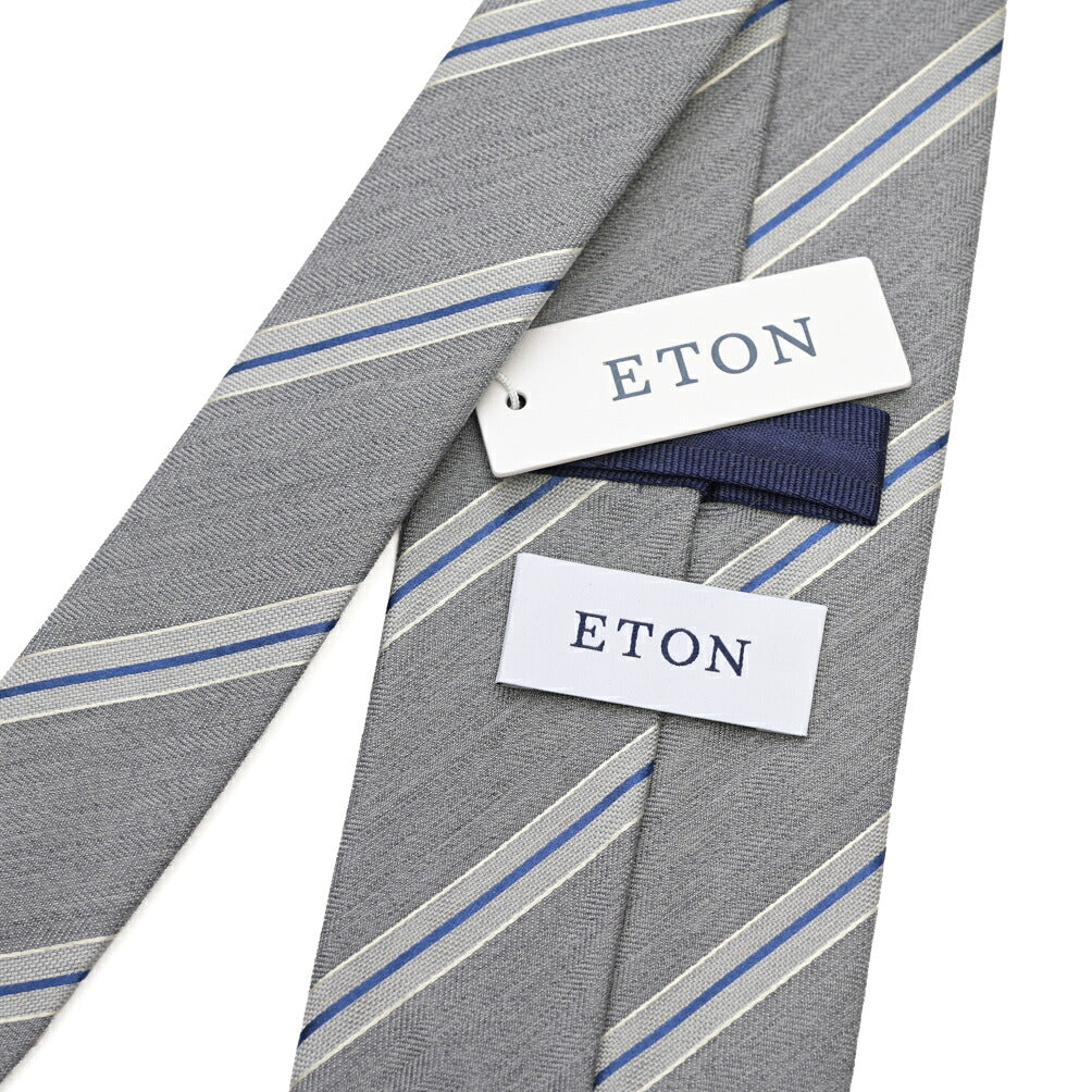 SALE|ETON シルク混ウール レジメンタルネクタイ