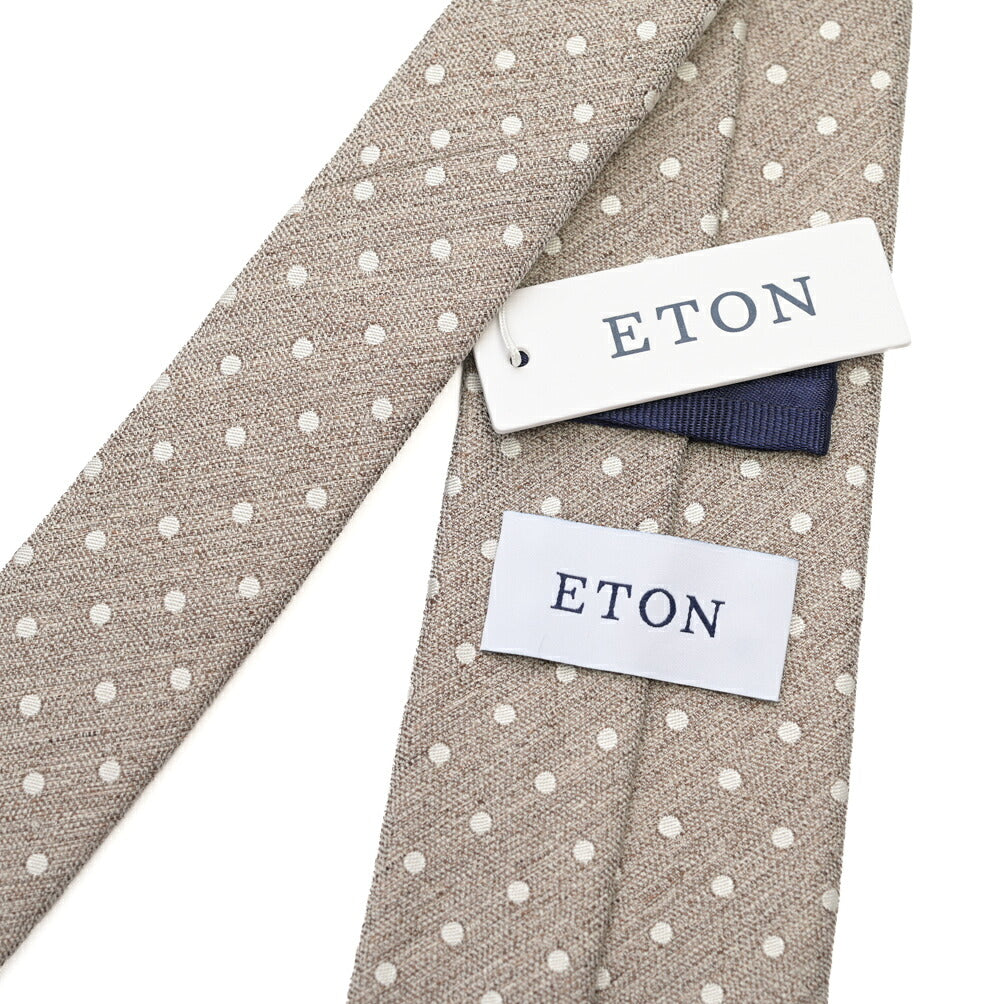 SALE|ETON リネン混 ドットネクタイ