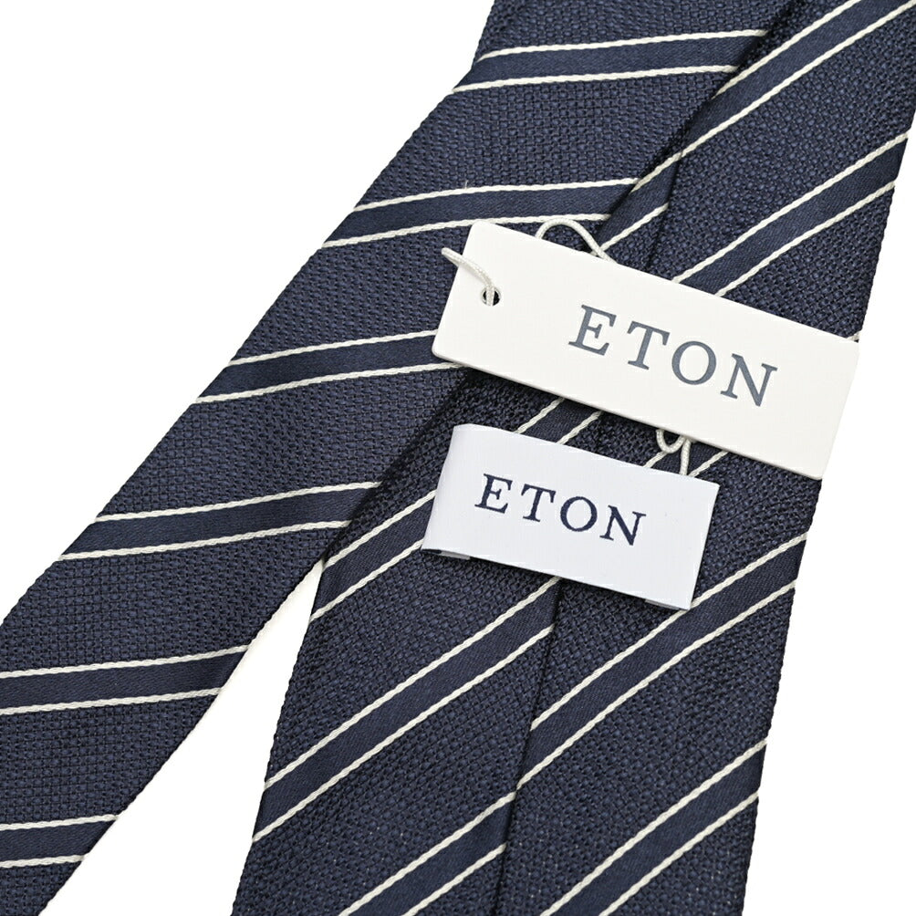 ETON シルク100% レジメンタル柄ネクタイ