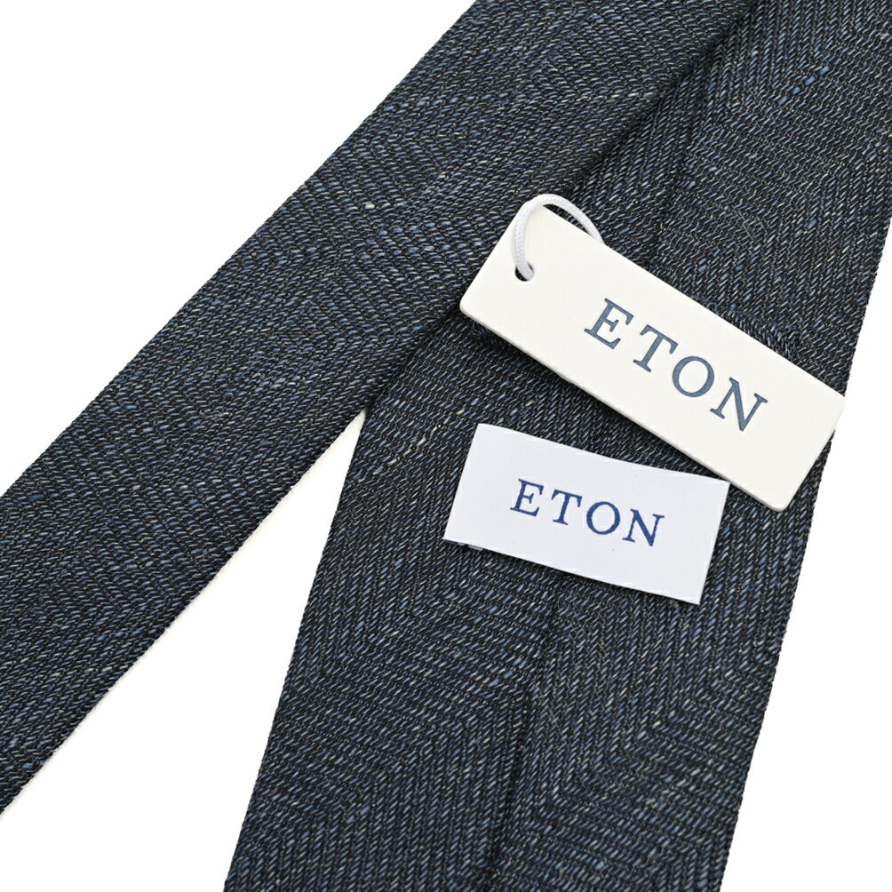 ETON ウール混リネン 織柄ネクタイ