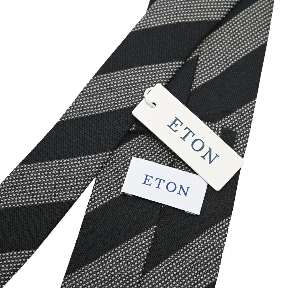 ETON ウールコットン レジメンタル柄ネクタイ