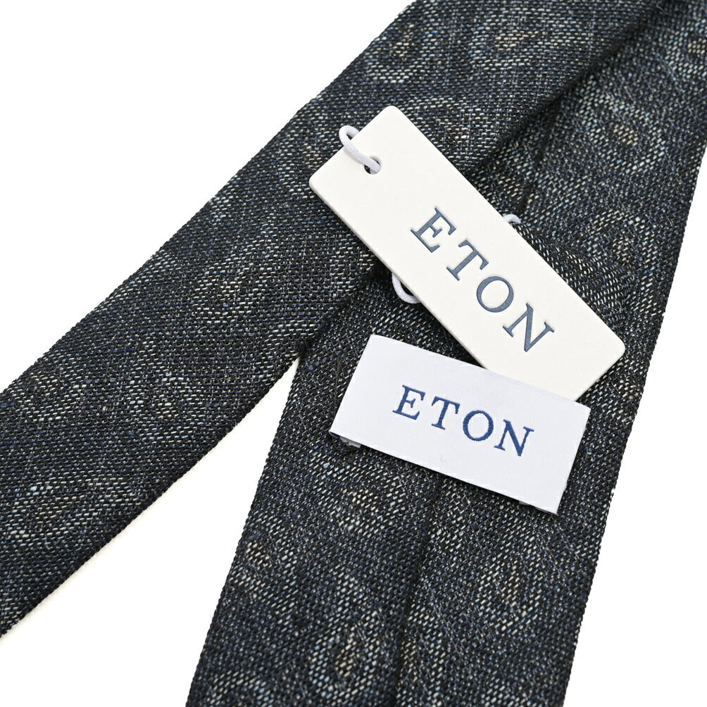 ETON ウール混リネン ペイズリー柄ネクタイ