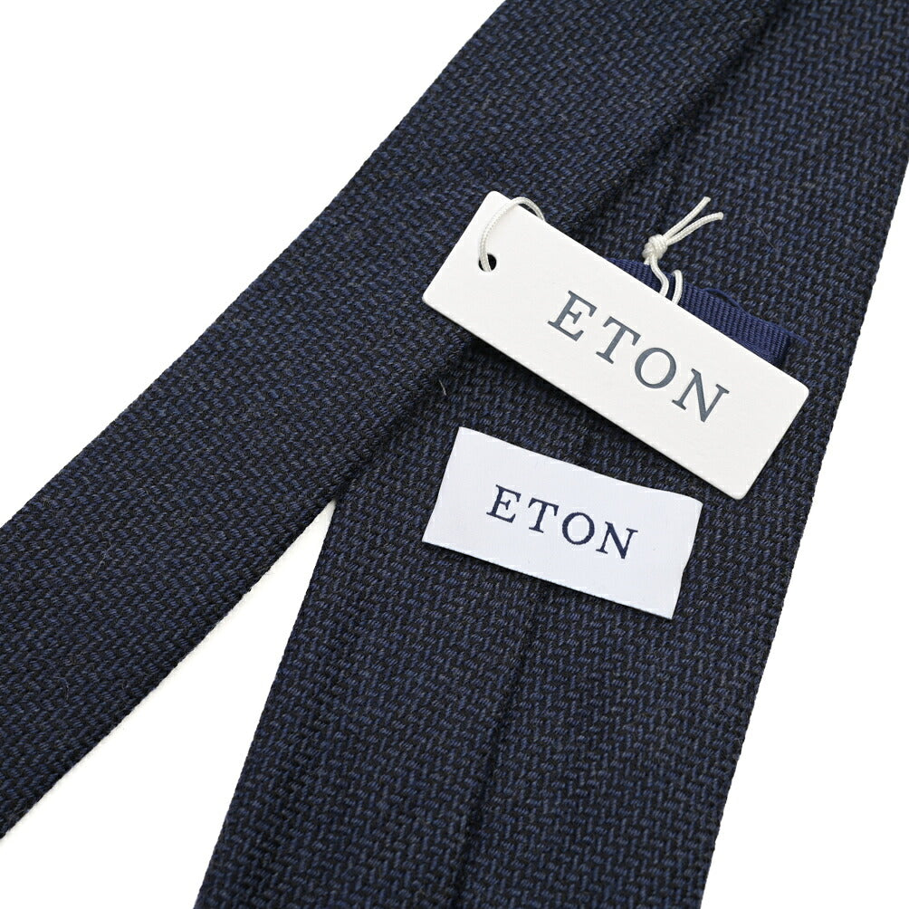 ETON シルク混ウール 織柄ネクタイ
