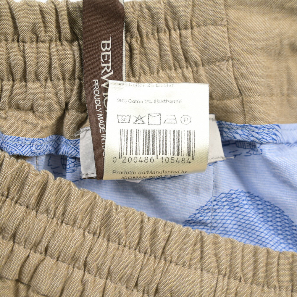 BERWICH “SHORT SPIAGGIA-GD” ストレッチコットン ノータックショーツ