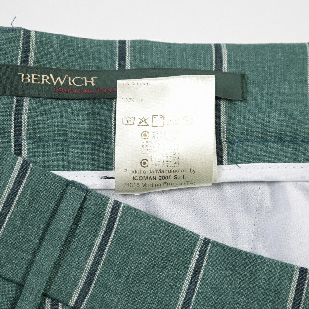 SALE|BERWICH “BERMUDA 2P” リネン100% ツータックショーツ
