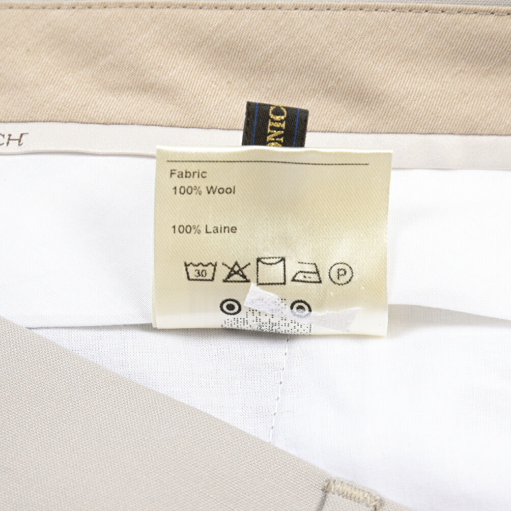 SUMMER SALE|BERWICH “VULCANO 23” ウール100% ノータックスラックス / CANONICO製生地