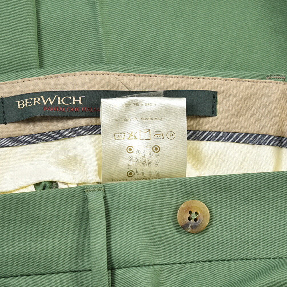 BERWICH “RETRO LONG” ストレッチコットン ワンタックパンツ
