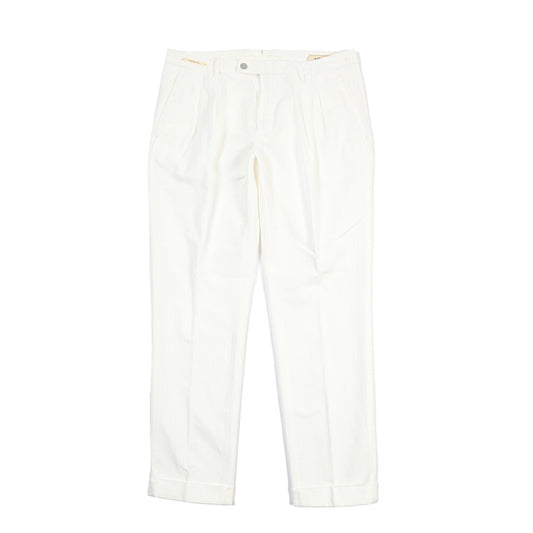SUMMER SALE|YCHAI “ROBUSTO” リネン混コットン ツータックヘリンボーンパンツ / TAPERED FIT