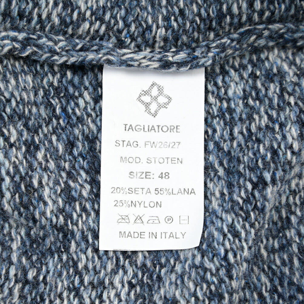 26-27AW TAGLIATORE “STOTEN” シルク混ウール ローゲージメランジニットカーディガン