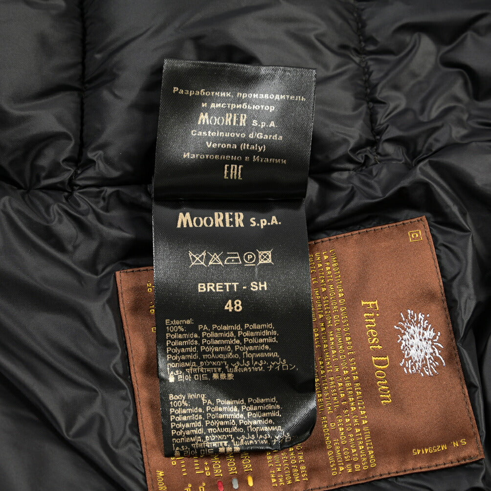 MOORER “BRETT-SH” ナイロン100% フード付きダウンジャケット / ACQUA RESISTANT(撥水)