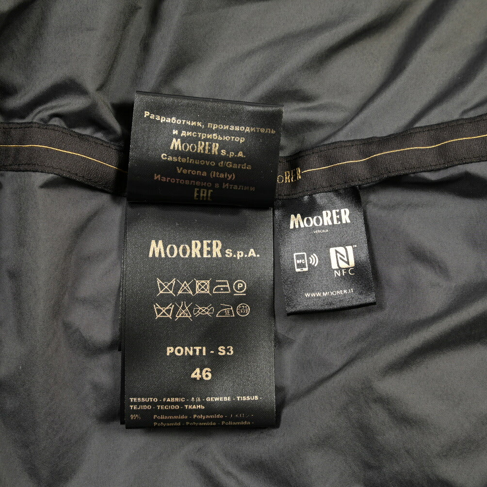 MOORER “PONTI-S3” ストレッチナイロン 着脱可能フロントライナー付き ダウンコート / ACQUA RESISTANT(撥水)