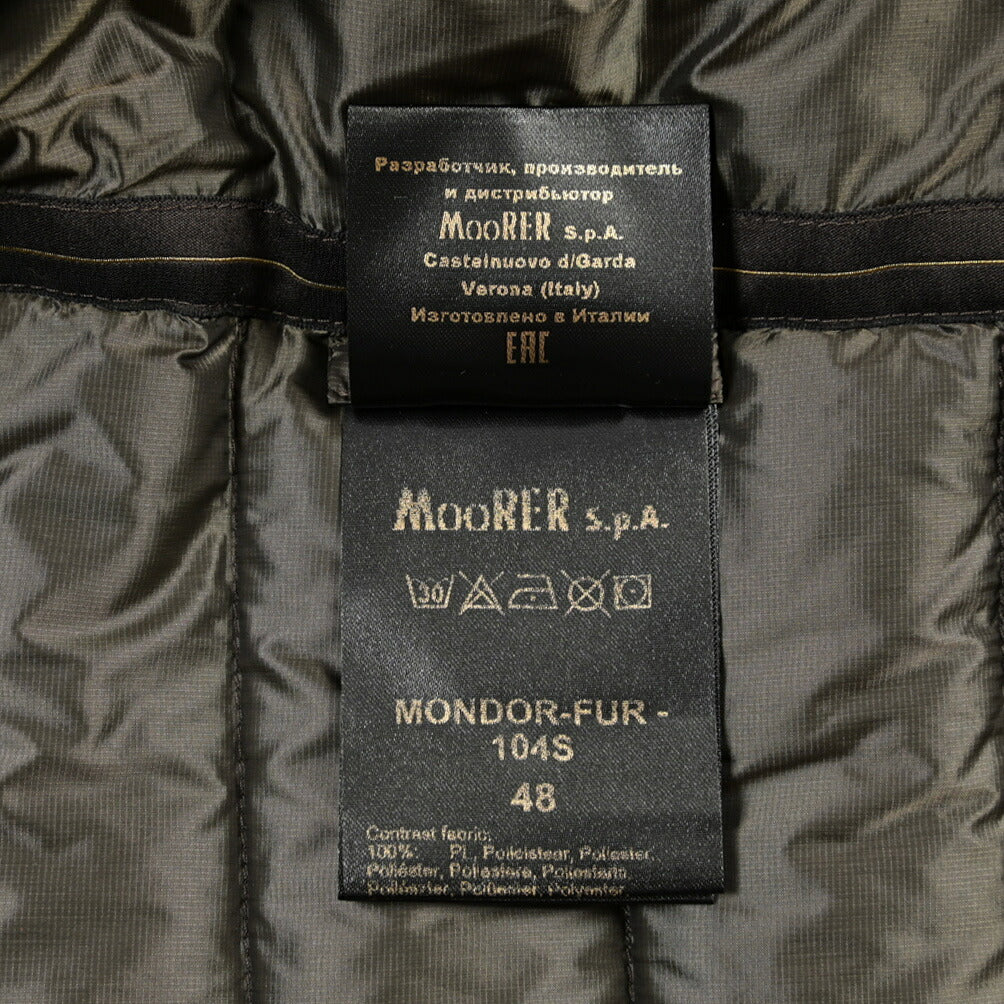 MOORER “MONDOR-FUR-104S” 取り外し可能ムートンファー付き 異素材コンビ デニムダウンジャケット / JAPANESE FABRIC