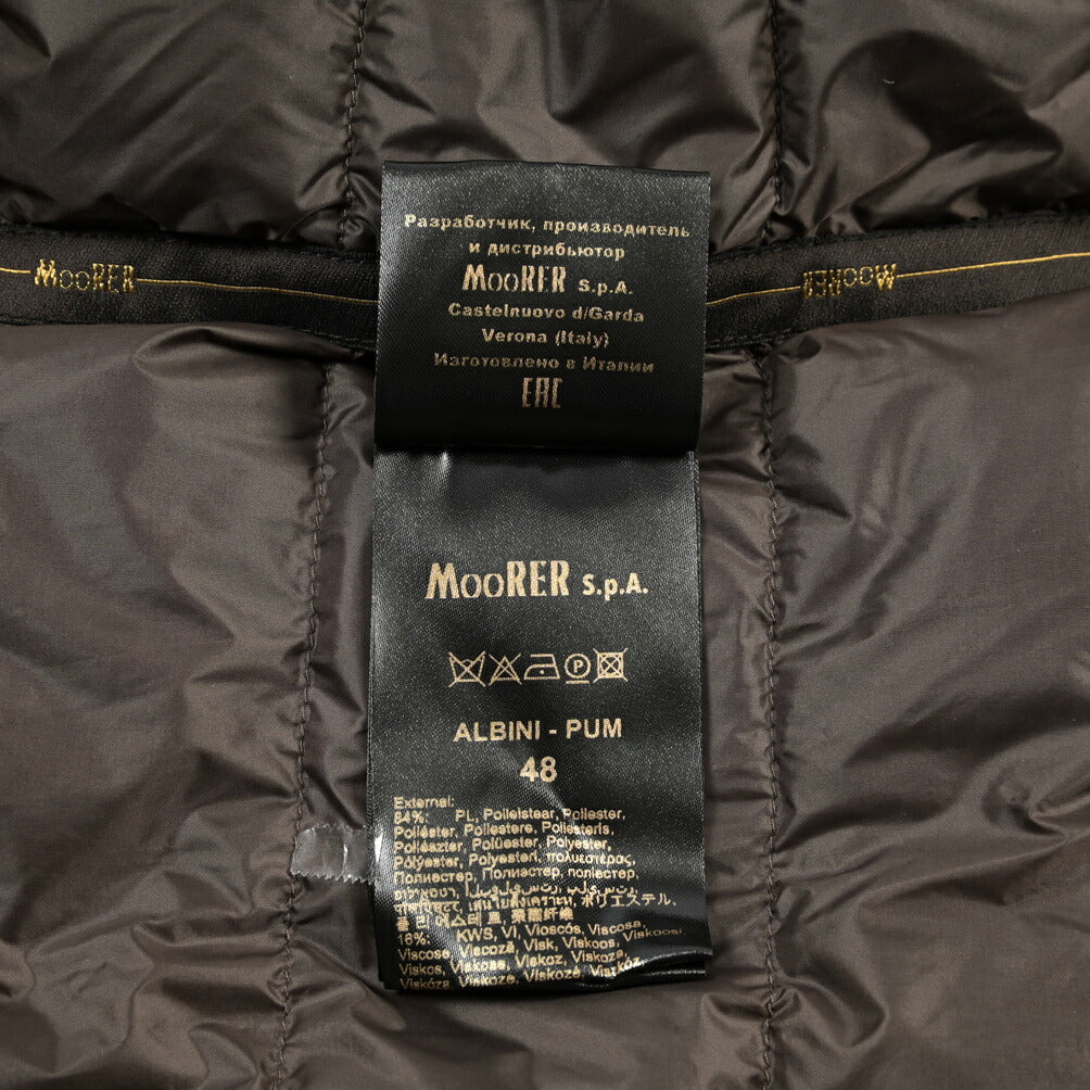 MOORER “ALBINI-PUM” ポリエステル混 フード付きダウンジャケット / ACQUA PROOF (防水)