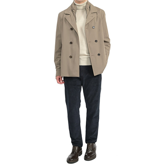 MOORER “VOLMER-KN” 2軸方向ストレッチナイロン ダブルブレストコート / ACQUA RESISTANT (撥水)