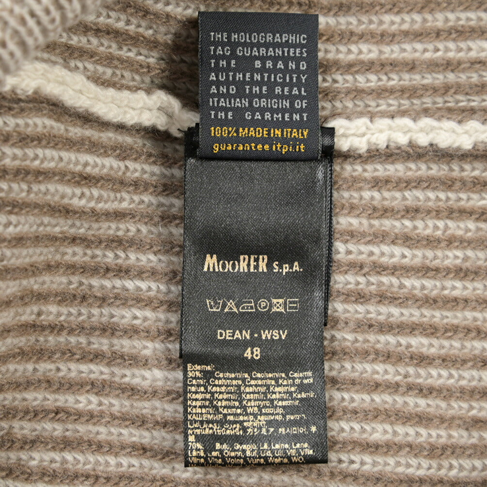 MOORER “DEAN-WSV” カシミヤ混ウール ジップアップニットカーディガン
