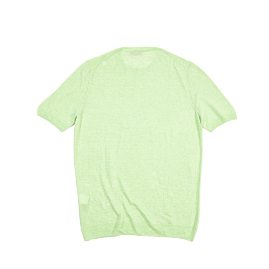 GRAN SASSO リネン100% ハイゲージクルーネック半袖ニットTシャツ