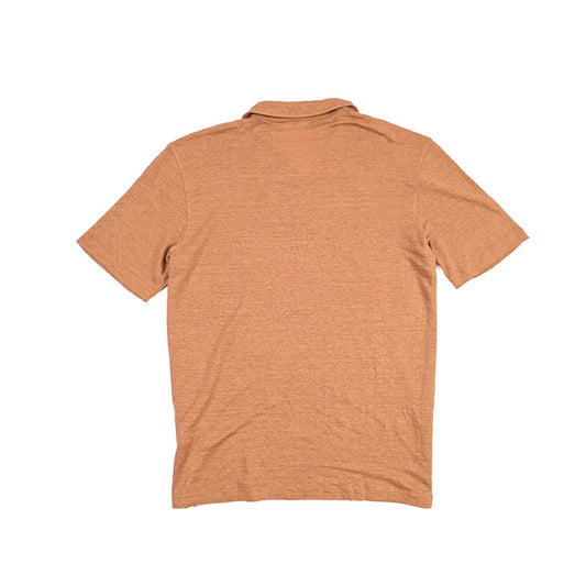 GRAN SASSO “LINO” リネン100% スキッパーカラー半袖ニットポロシャツ