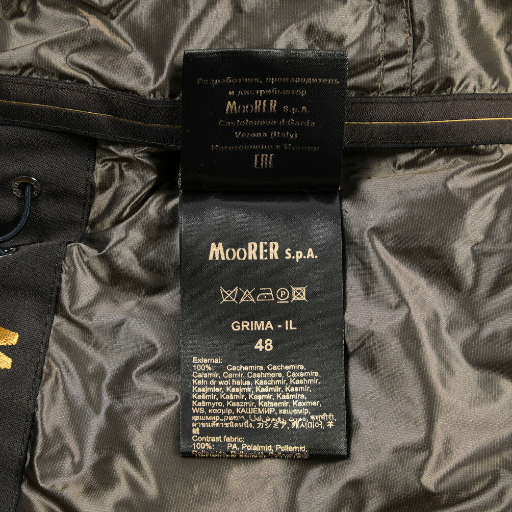 MOORER “GRIMA-IL” カシミヤ100% スタンドカラーダウンコート
