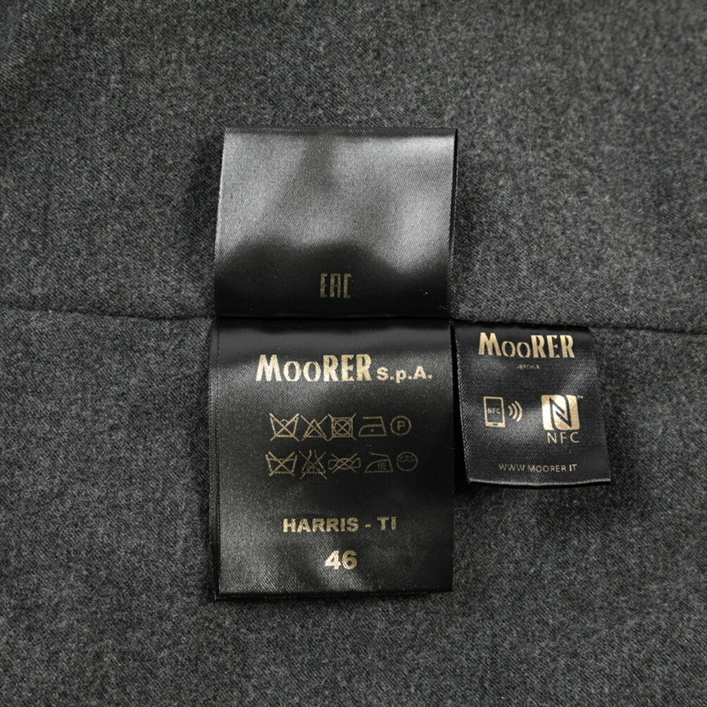 MOORER “HARRIS-TI” カシミヤ100% 着脱可能ライナー付き3Bシングルダウンチェスターコート