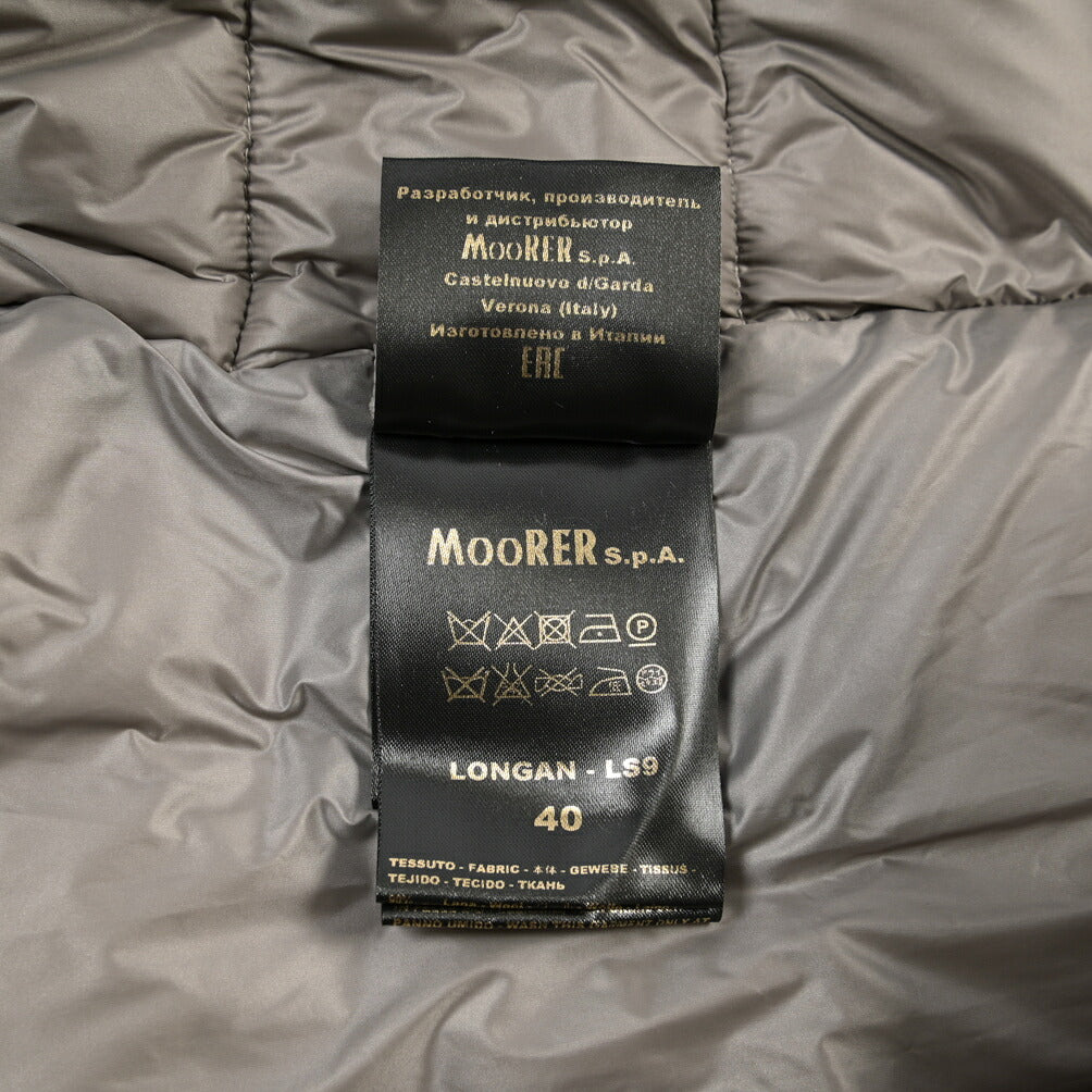 MOORER “LONGAN-LS9” ウール90% ファー付きスタンドカラーダウンコート / レディース