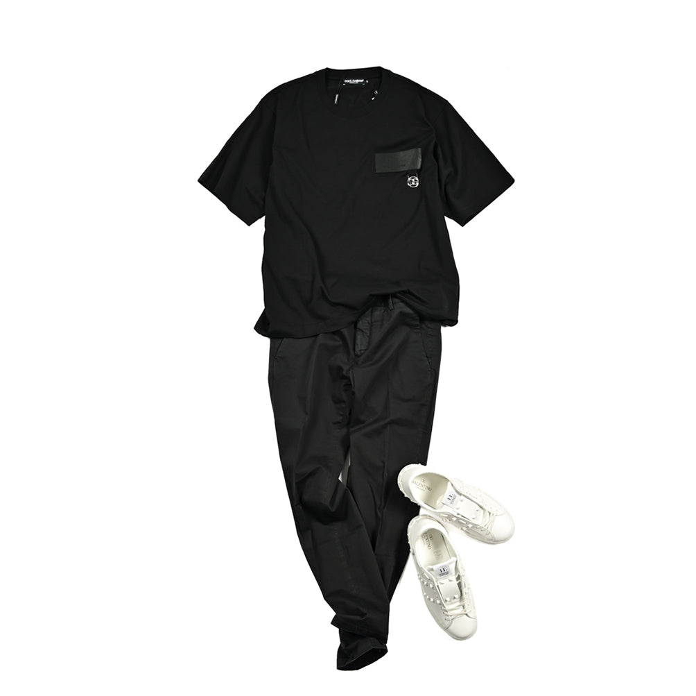 DOLCE & GABBANA コットン100% ワンポイントロゴ オーバーサイズ半袖Tシャツ