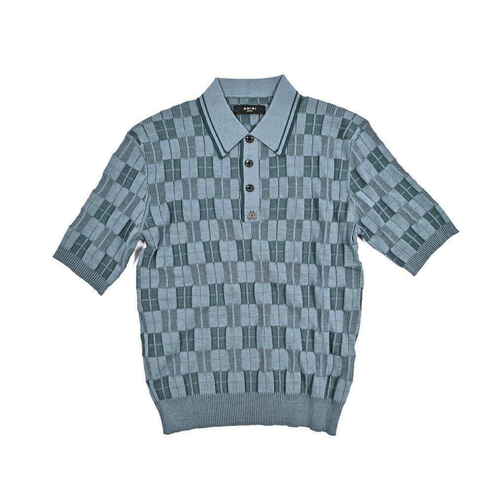SALE｜AMIRI アミリ / ウール混 半袖ニットポロシャツ / メンズ