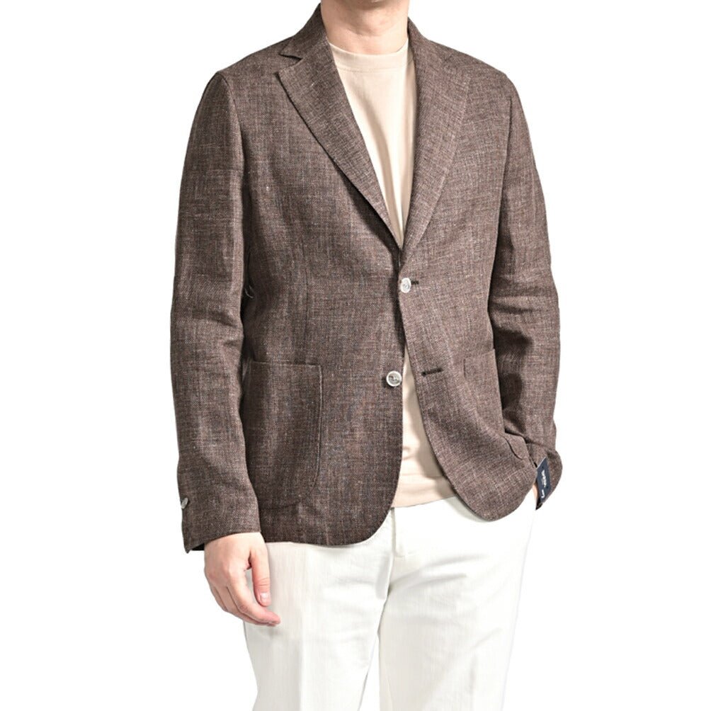 BARBA ウール混リネン 2Bシングルテーラードジャケット / EASY J MONO|434101-48|GUARDAROBA MILANO OFFICIAL STORE