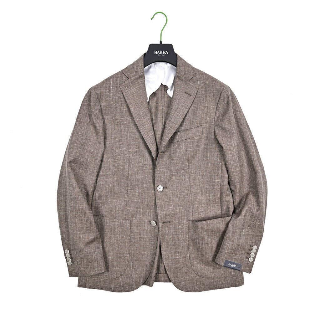 SALE｜BARBA バルバ / JACKET JIMMY ウール混リネン 段返り3Bシングル