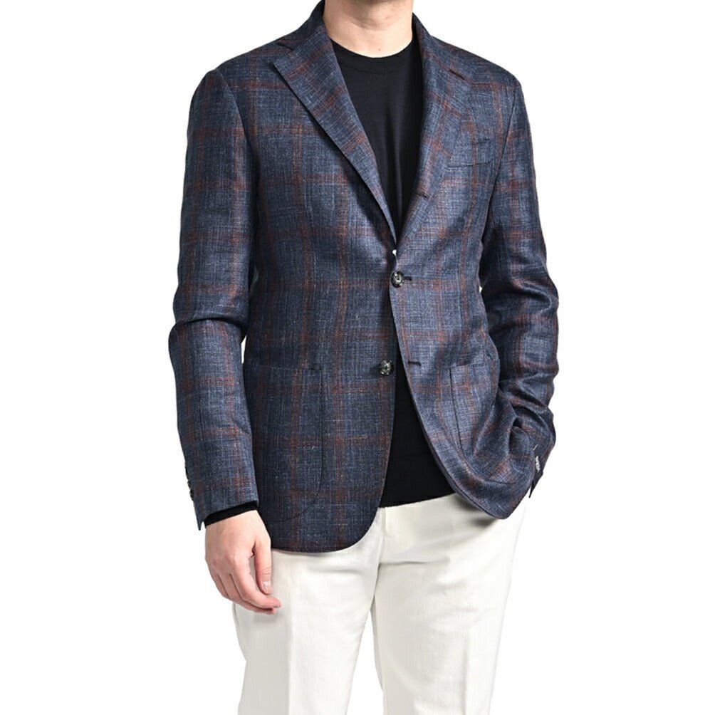 BARBA シルクリネン混ウール 段返り3Bシングルテーラードジャケット / JACKET JIMMY|434165-48|GUARDAROBA MILANO OFFICIAL STORE