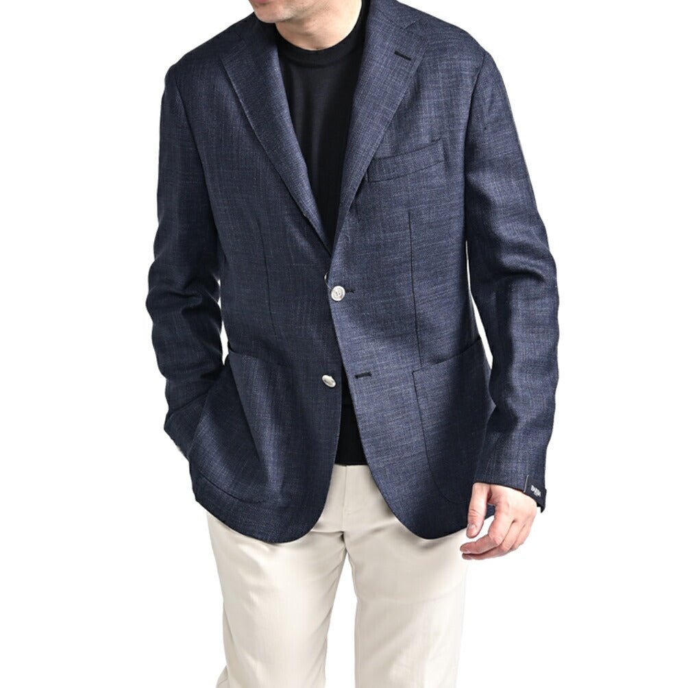 BARBA シルクリネン混ウール 段返り3Bシングルテーラードジャケット / JACKET JIMMY|434175-50|GUARDAROBA MILANO OFFICIAL STORE