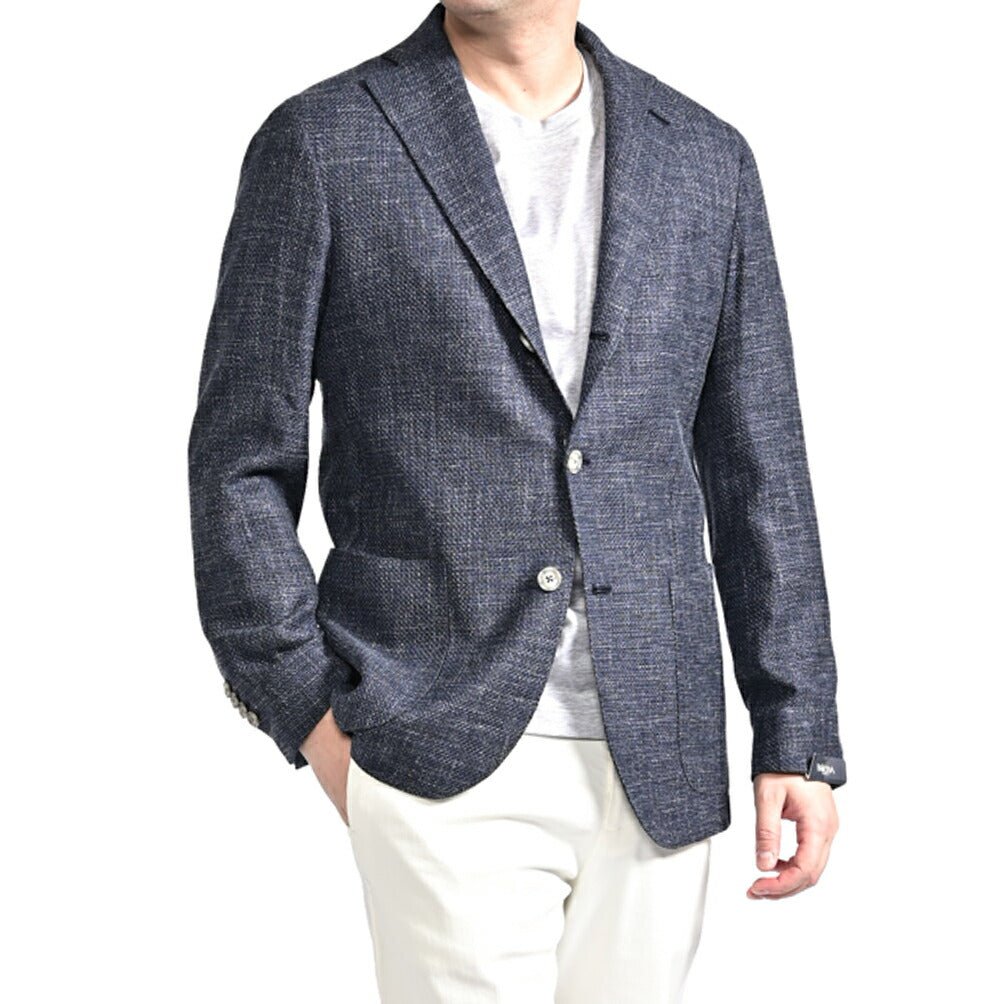BARBA リネンシルク混ウール 段返り3Bシングルテーラードジャケット Loro Piana ロロピアーナ製生地 (SUMMERTIME) / JACKET JIMMY|434159-48|GUARDAROBA MILANO OFFICIAL STORE