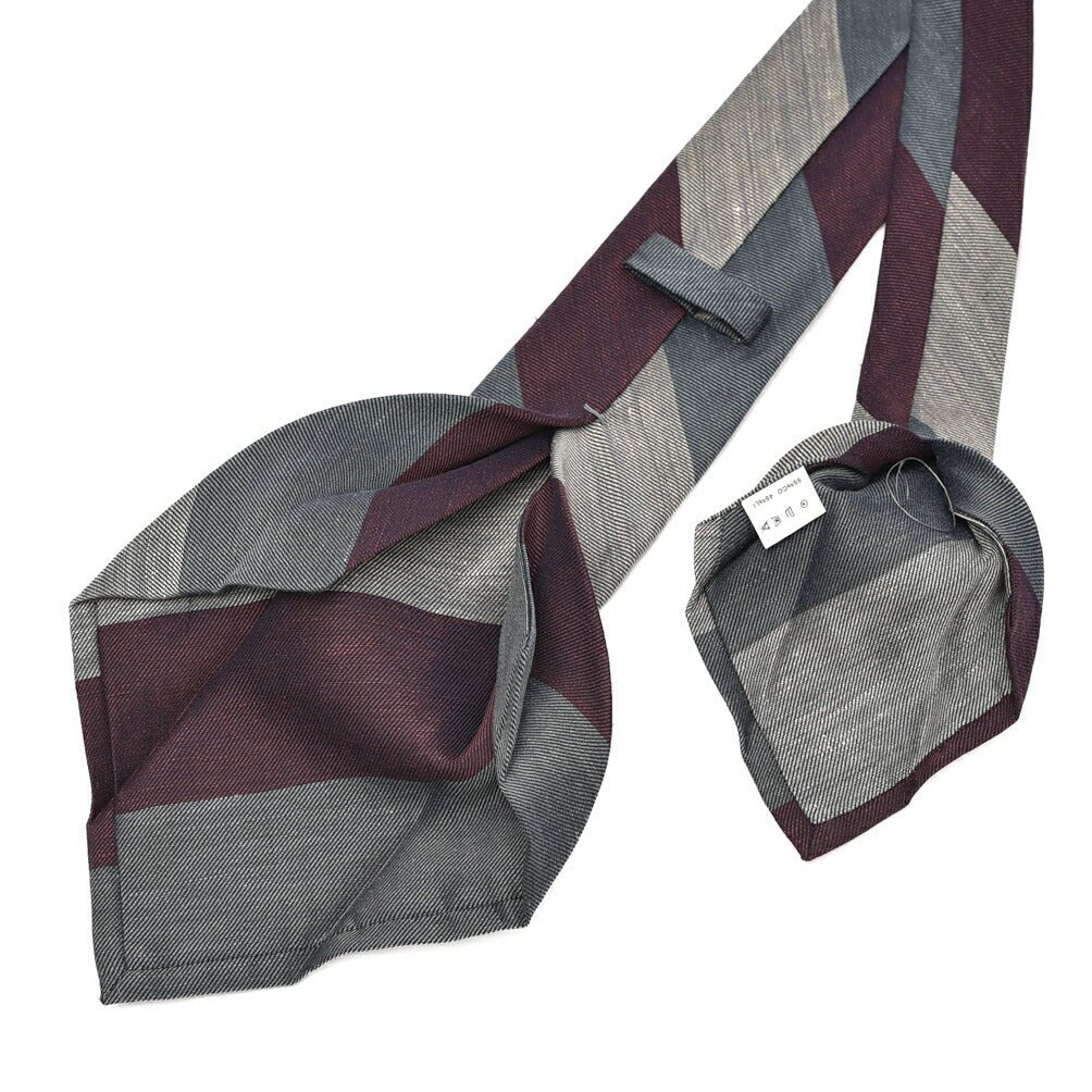 BARBA コットンリネン レジメンタルネクタイ(セッテピエゲ)|428418|GUARDAROBA MILANO OFFICIAL STORE