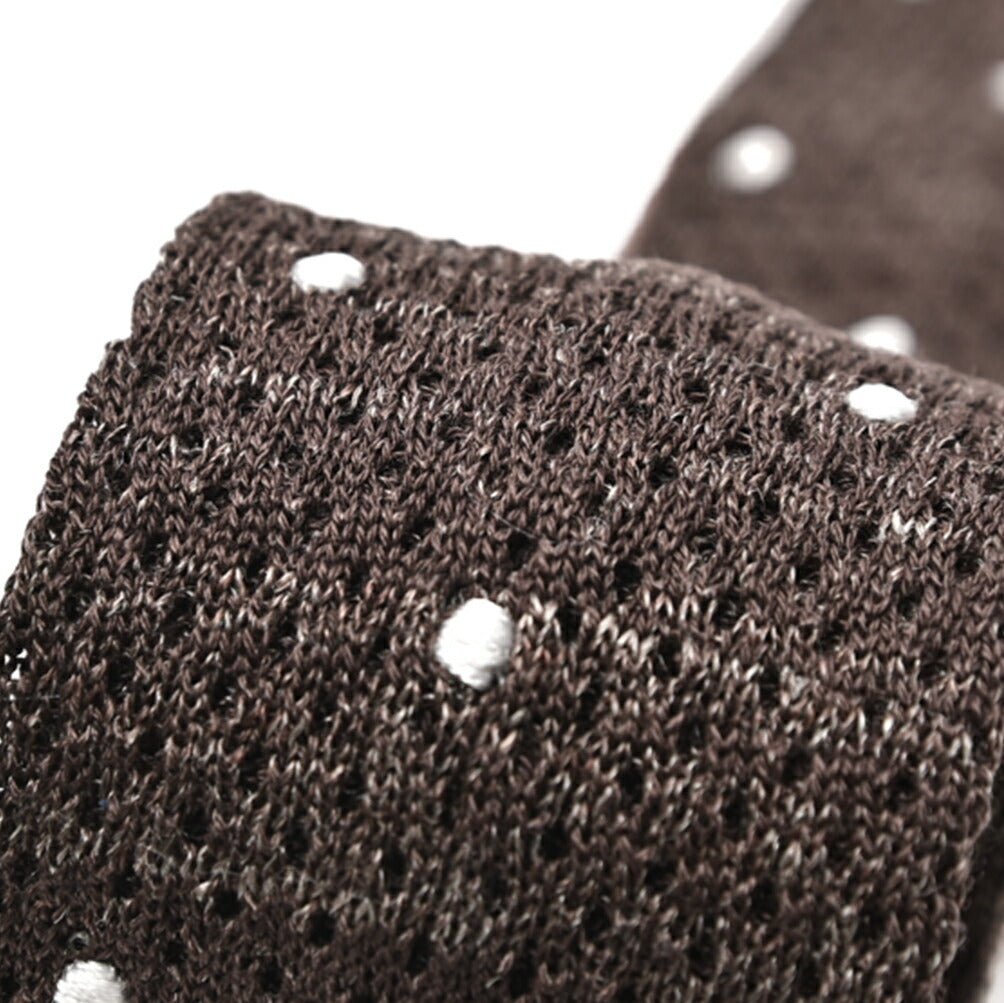 BARBA リネン混コットン ドット柄ネクタイ ニットタイ|428484|GUARDAROBA MILANO OFFICIAL STORE
