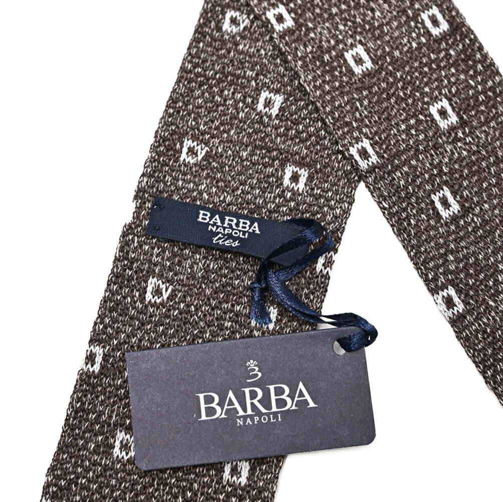 BARBA リネン混コットン ネクタイ ニットタイ 小紋柄|428514|GUARDAROBA MILANO OFFICIAL STORE