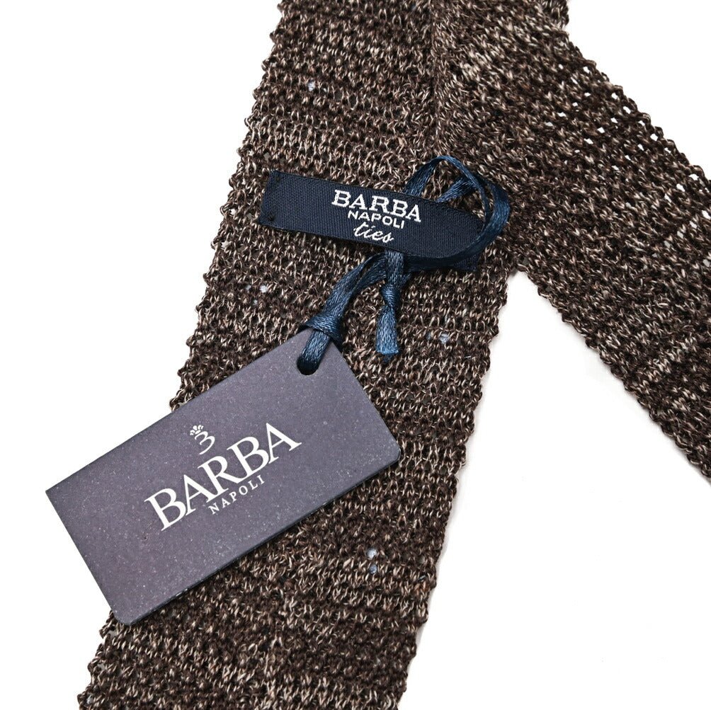 BARBA リネン混コットン ドット柄ネクタイ ニットタイ|428516|GUARDAROBA MILANO OFFICIAL STORE