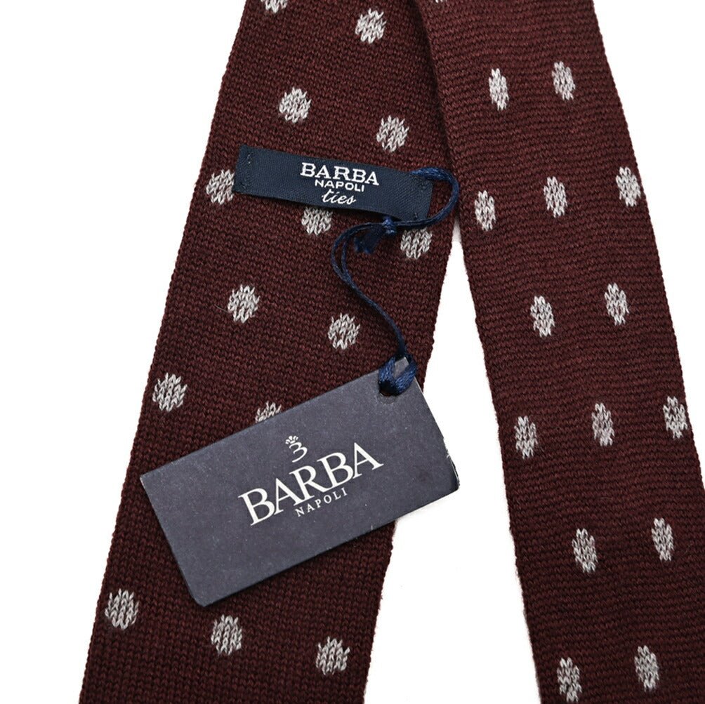 BARBA カシミヤ混シルク ドット柄ネクタイ ニットタイ|428522|GUARDAROBA MILANO OFFICIAL STORE