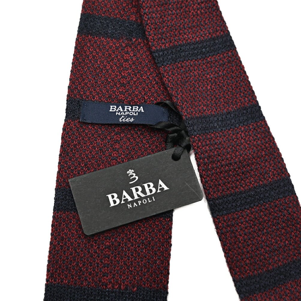 BARBA カシミヤ混シルク ボーダー柄ネクタイ ニットタイ|428524|GUARDAROBA MILANO OFFICIAL STORE