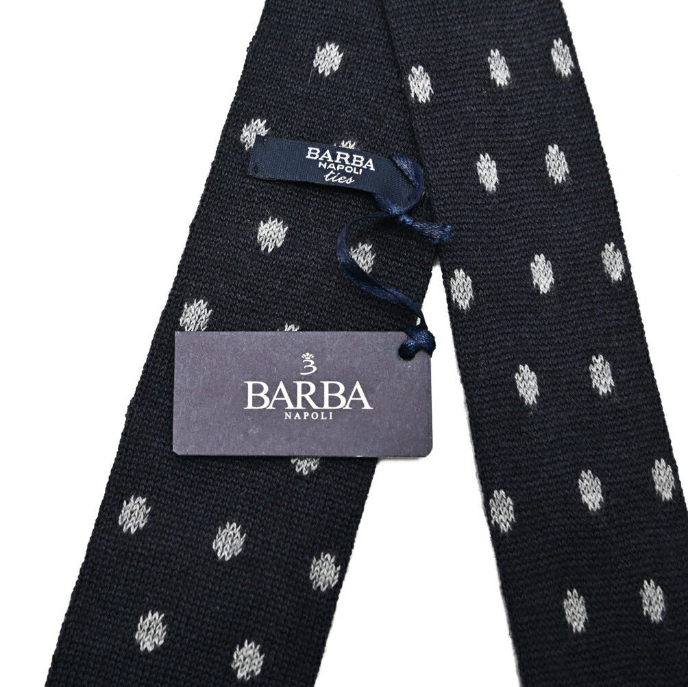 BARBA カシミヤ混シルク ドット柄ネクタイ ニットタイ|428528|GUARDAROBA MILANO OFFICIAL STORE