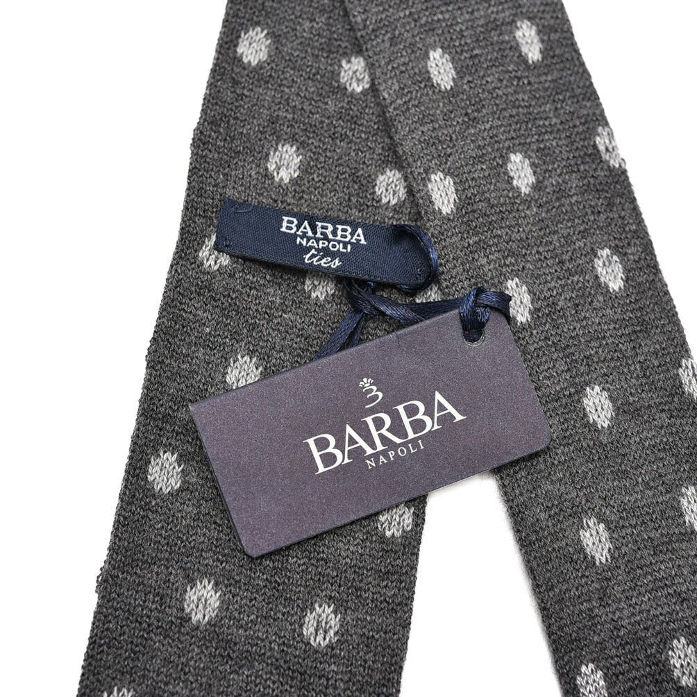 BARBA カシミヤ混シルク ドット柄ネクタイ ニットタイ|428546|GUARDAROBA MILANO OFFICIAL STORE