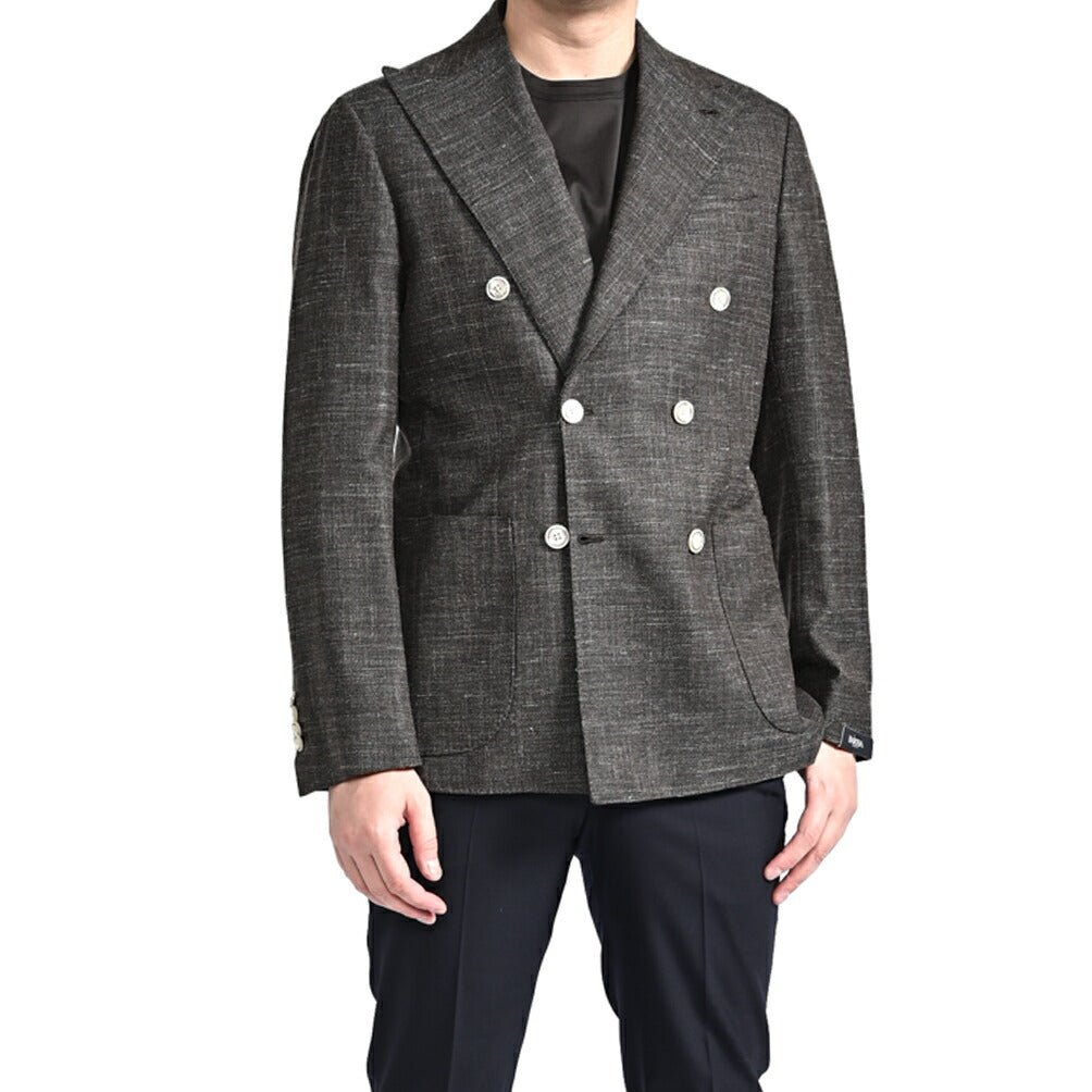 BARBA リネン混ヴァージンウール 6Bダブルブレストテーラードジャケット / GDP|434111-48|GUARDAROBA MILANO OFFICIAL STORE