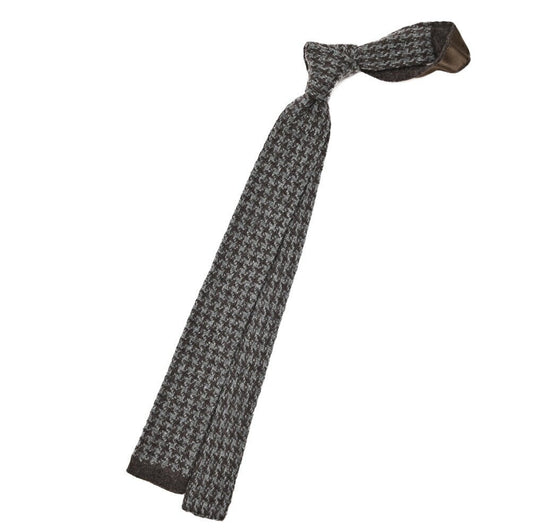 BARBA カシミヤ混ウール 千鳥格子柄ネクタイ ニットタイ / cucito a mano 手縫い仕立て|428512|GUARDAROBA MILANO OFFICIAL STORE