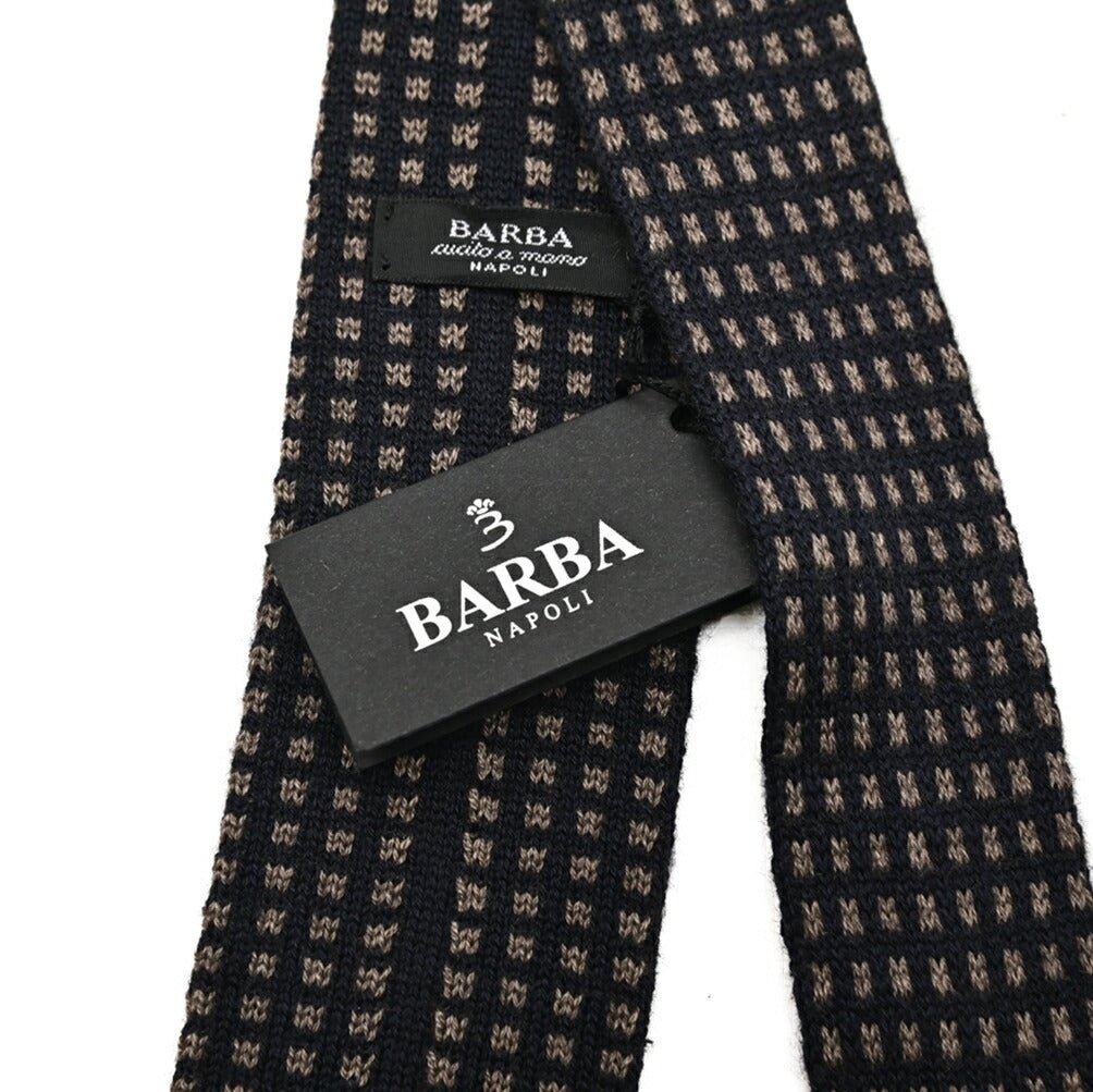 BARBA カシミヤ混シルク 幾何柄ネクタイ ニットタイ / cucito a mano 手縫い仕立て|428533|GUARDAROBA MILANO OFFICIAL STORE