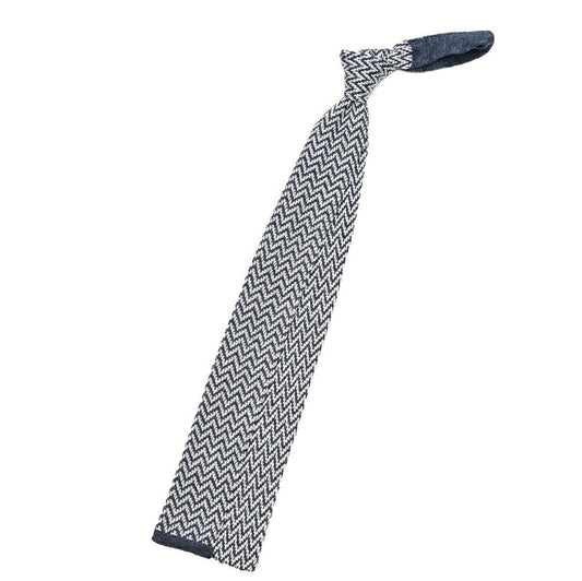 BARBA リネン混シルク ヘリンボーン柄ネクタイ ニットタイ / cucito a mano 手縫い仕立て|428536|GUARDAROBA MILANO OFFICIAL STORE