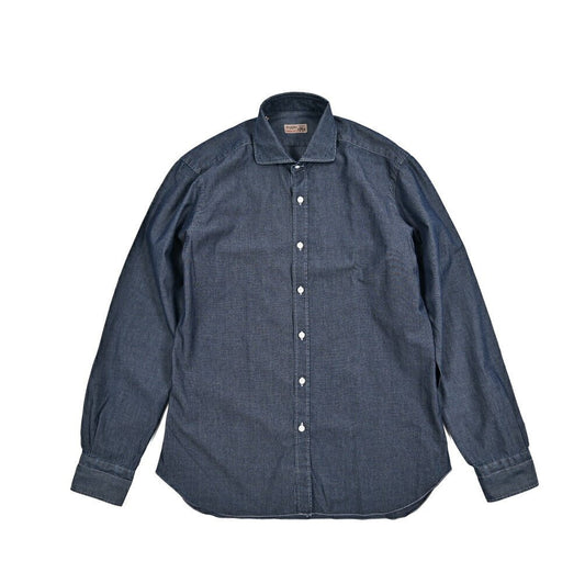 BARBA DANDYLIFE コットン100% ホリゾンタルカラーデニムシャツ|435636|GUARDAROBA MILANO OFFICIAL STORE