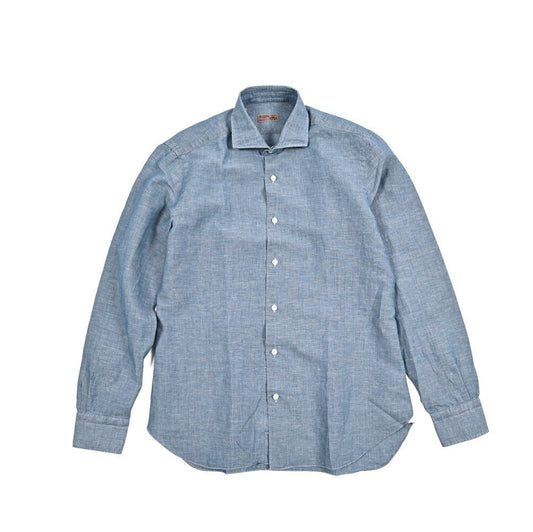 BARBA DANDYLIFE リネン混コットン ホリゾンタルカラーシャツ|435628-40|GUARDAROBA MILANO OFFICIAL STORE