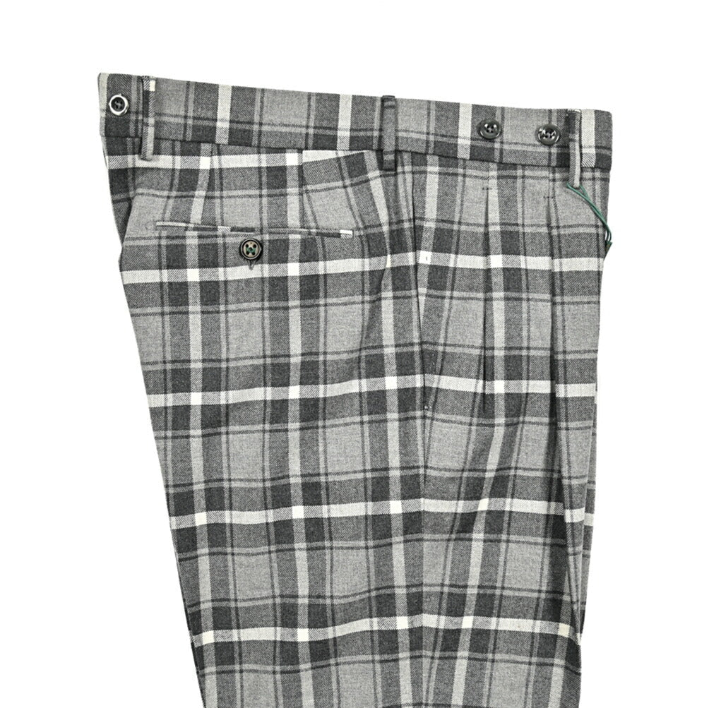 SALE|BERWICH BARBER ストレッチウールコットン ツータックスラックス|413541 - 46|GUARDAROBA MILANO OFFICIAL STORE