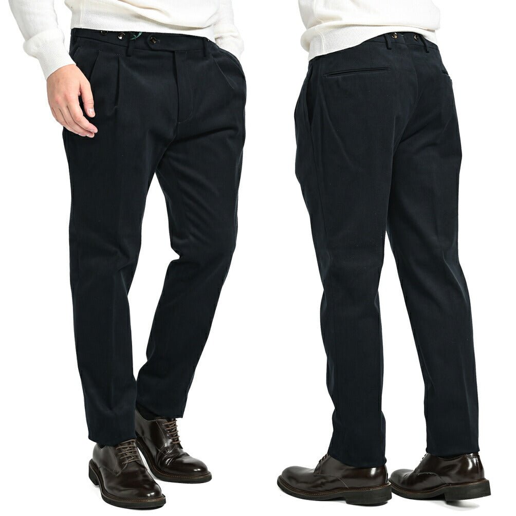 SALE|BERWICH BARBER ストレッチウールコットン ツータックスラックス|413541 - 46|GUARDAROBA MILANO OFFICIAL STORE